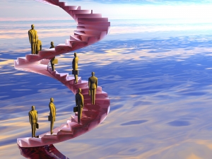 people sprial staircase